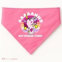 Funny Unicorn Puppet Aaaaand Why Should I Care USA-Made Doggie Bandana thumb 0