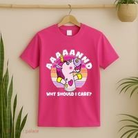 Funny Unicorn Puppet Aaaaand Why Should I Care T-Shirt thumb 2