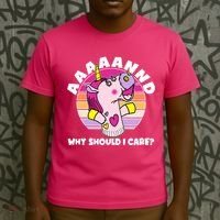 Funny Unicorn Puppet Aaaaand Why Should I Care T-Shirt thumb 3