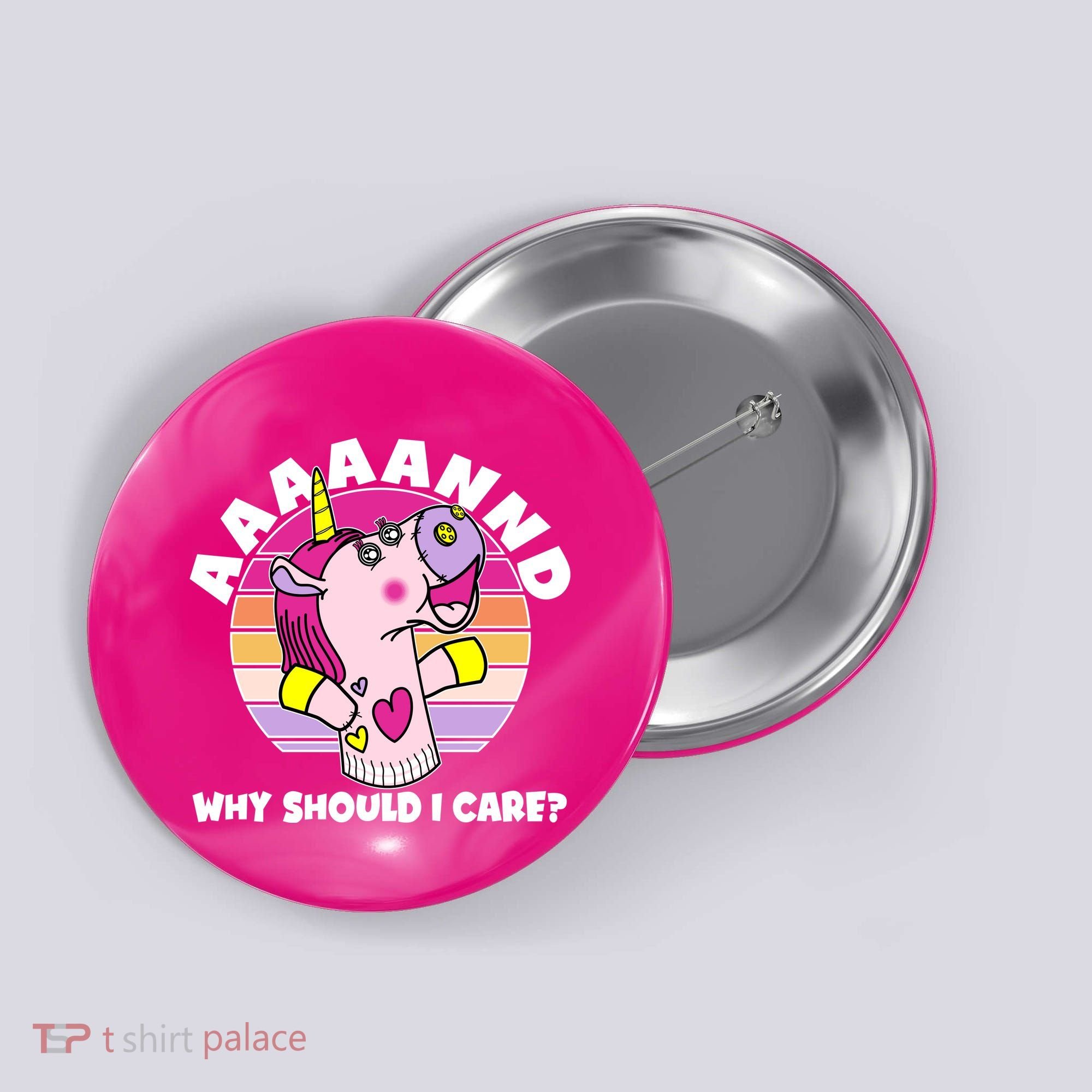 Funny Unicorn Puppet Aaaaand Why Should I Care Button