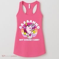 Funny Unicorn Puppet Aaaaand Why Should I Care Women's Tank Top thumb 0