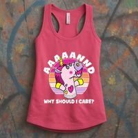 Funny Unicorn Puppet Aaaaand Why Should I Care Women's Tank Top thumb 3