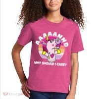 Funny Unicorn Puppet Aaaaand Why Should I Care Kids T-Shirt thumb 2