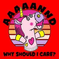 Funny Unicorn Puppet Aaaaand Why Should I Care Santa Hat thumb 1