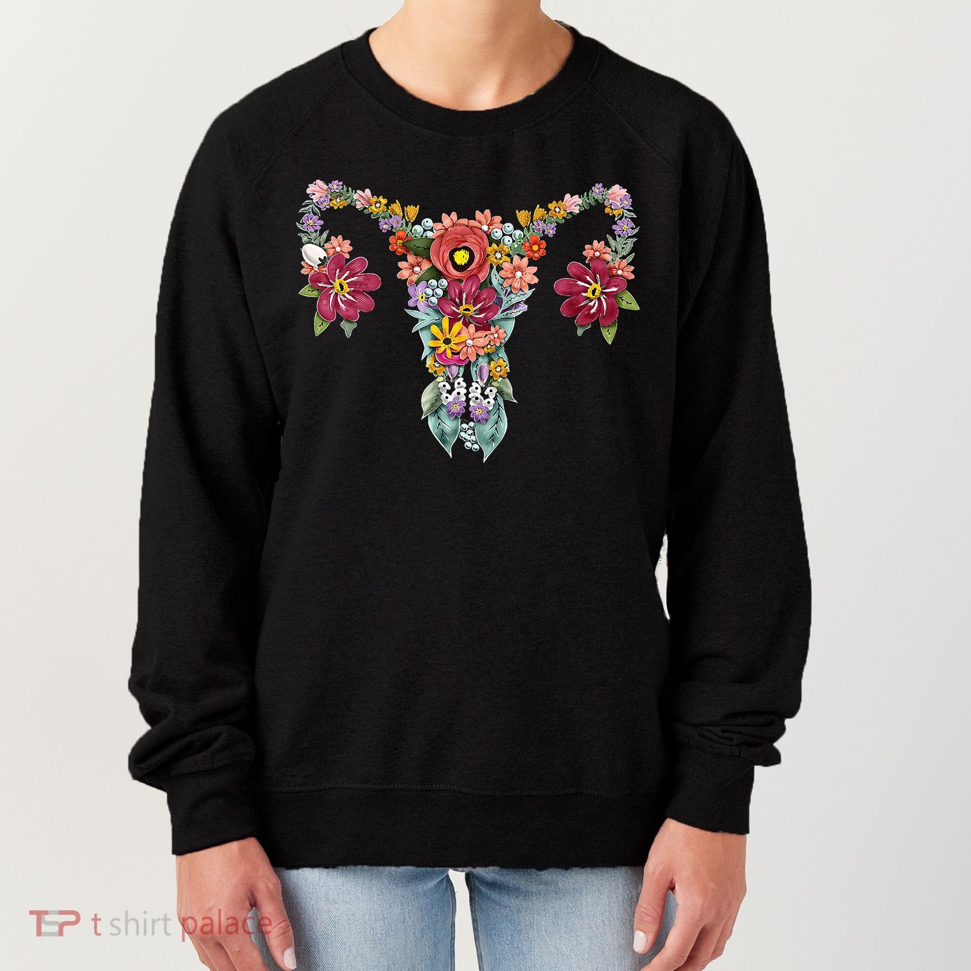 Floral Uterus Rights Feminist Women's Sweatshirt