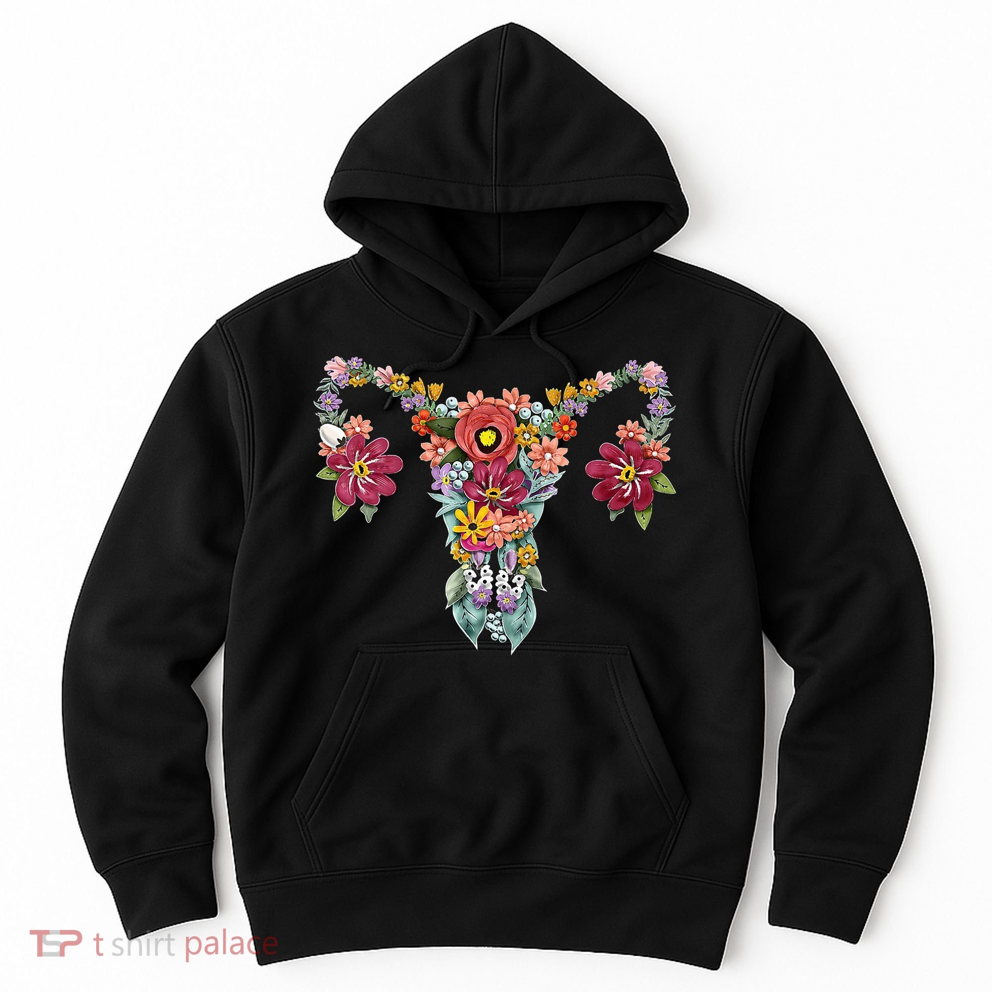Floral Uterus Rights Feminist Hoodie