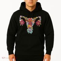 Floral Uterus Rights Feminist Hoodie thumb 2