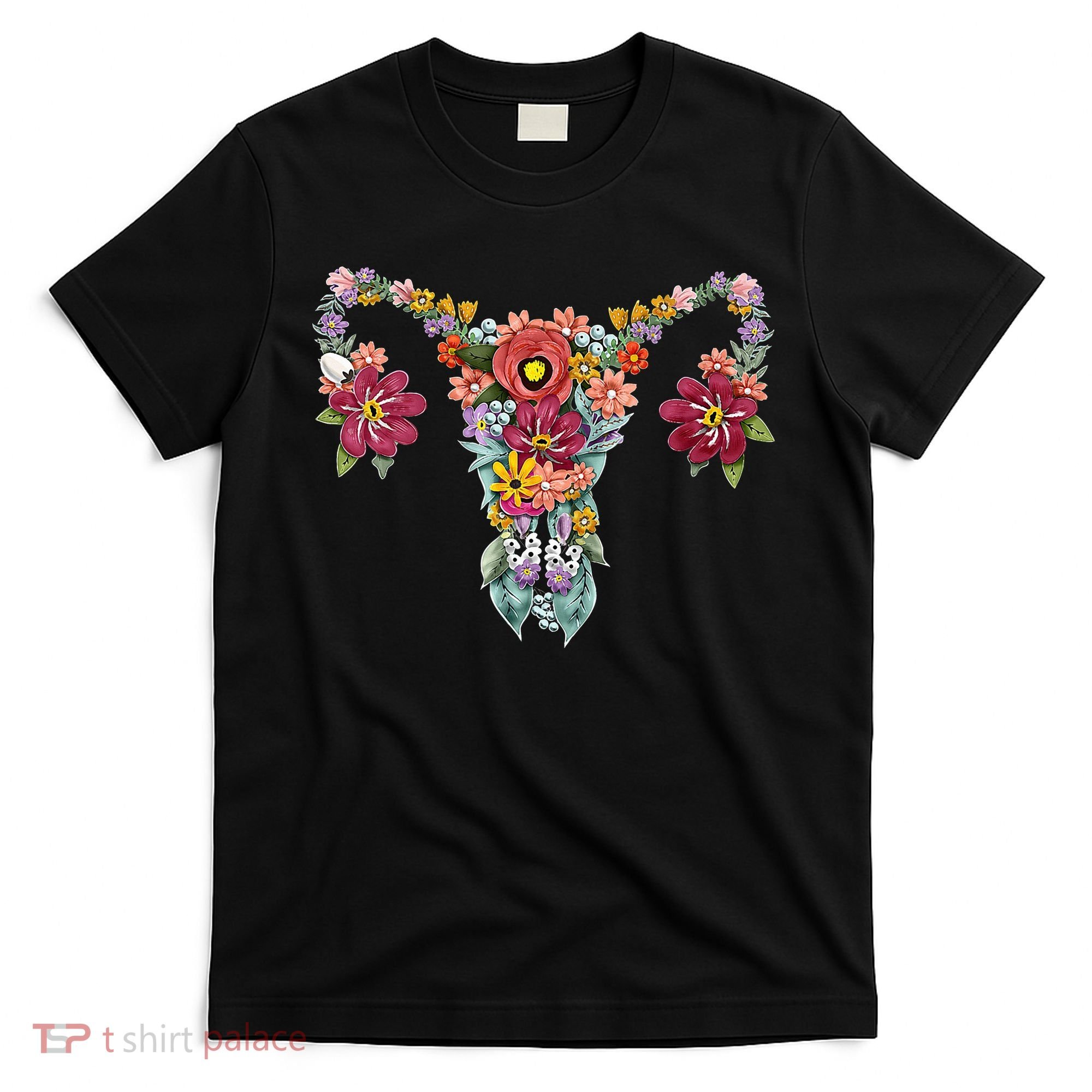 Floral Uterus Rights Feminist T-Shirt