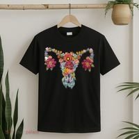 Floral Uterus Rights Feminist T-Shirt thumb 2