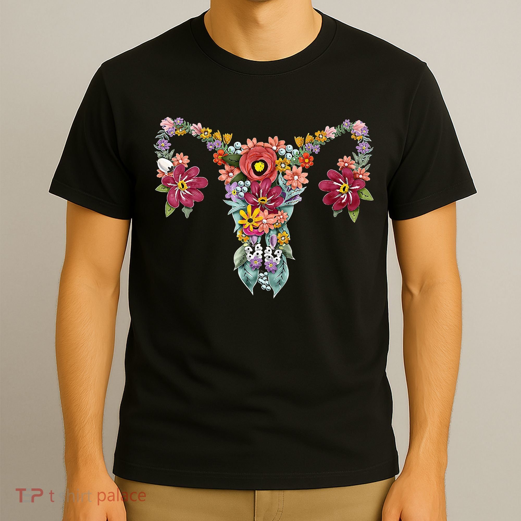 Floral Uterus Rights Feminist T-Shirt