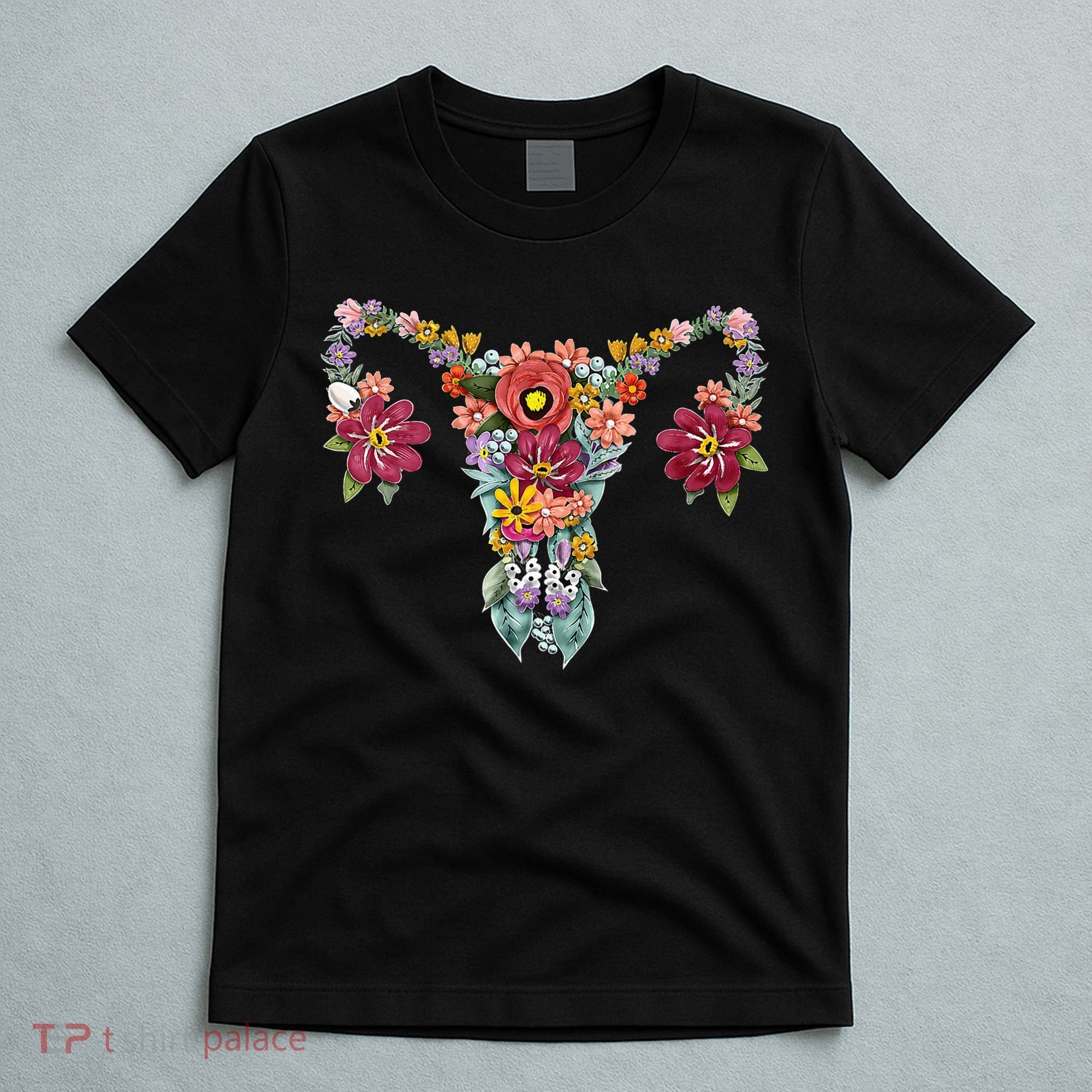 Floral Uterus Rights Feminist T-Shirt