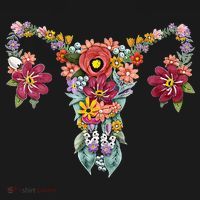 Floral Uterus Rights Feminist Polo thumb 3