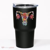 Floral Uterus Rights Feminist Tumbler thumb 0