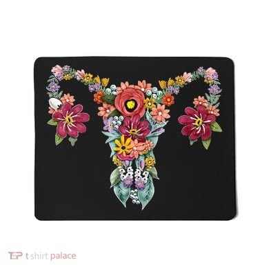 Floral Uterus Rights Feminist Mousepad