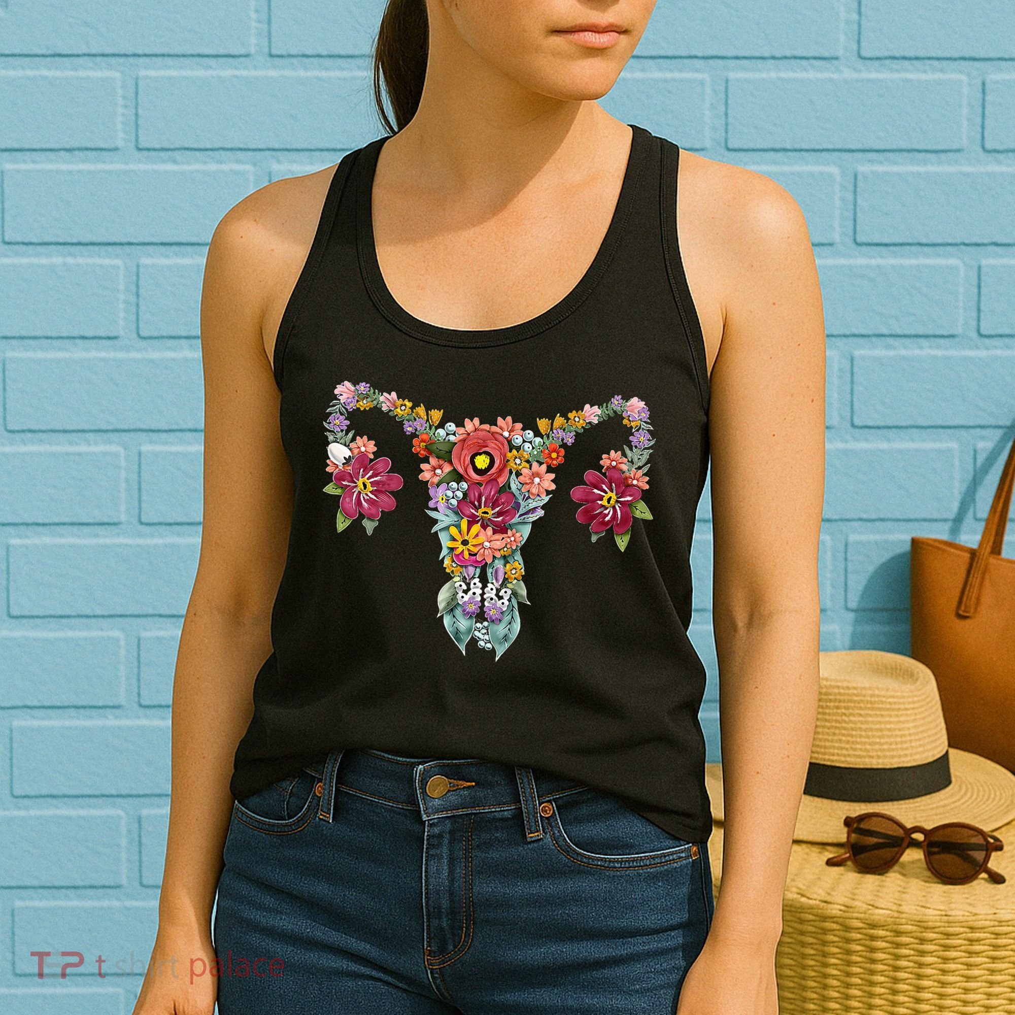 Floral Uterus Rights Feminist Women's Tank Top