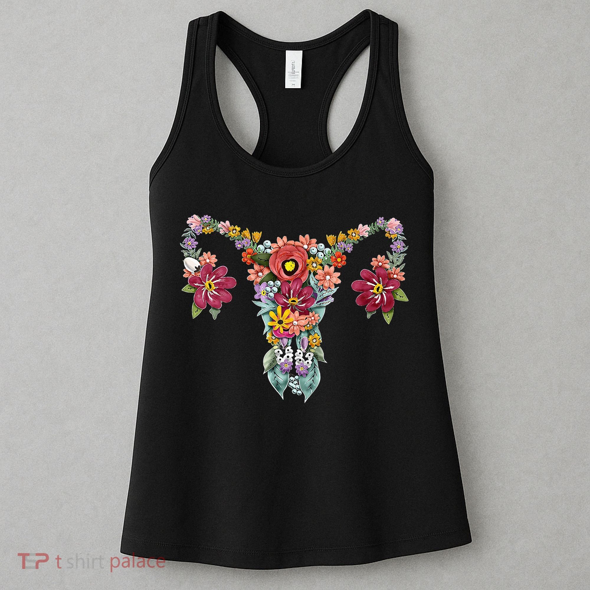Floral Uterus Rights Feminist Women's Tank Top