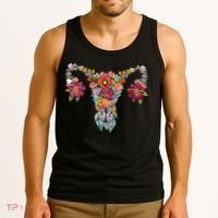 Floral Uterus Rights Feminist Tank Top thumb 3