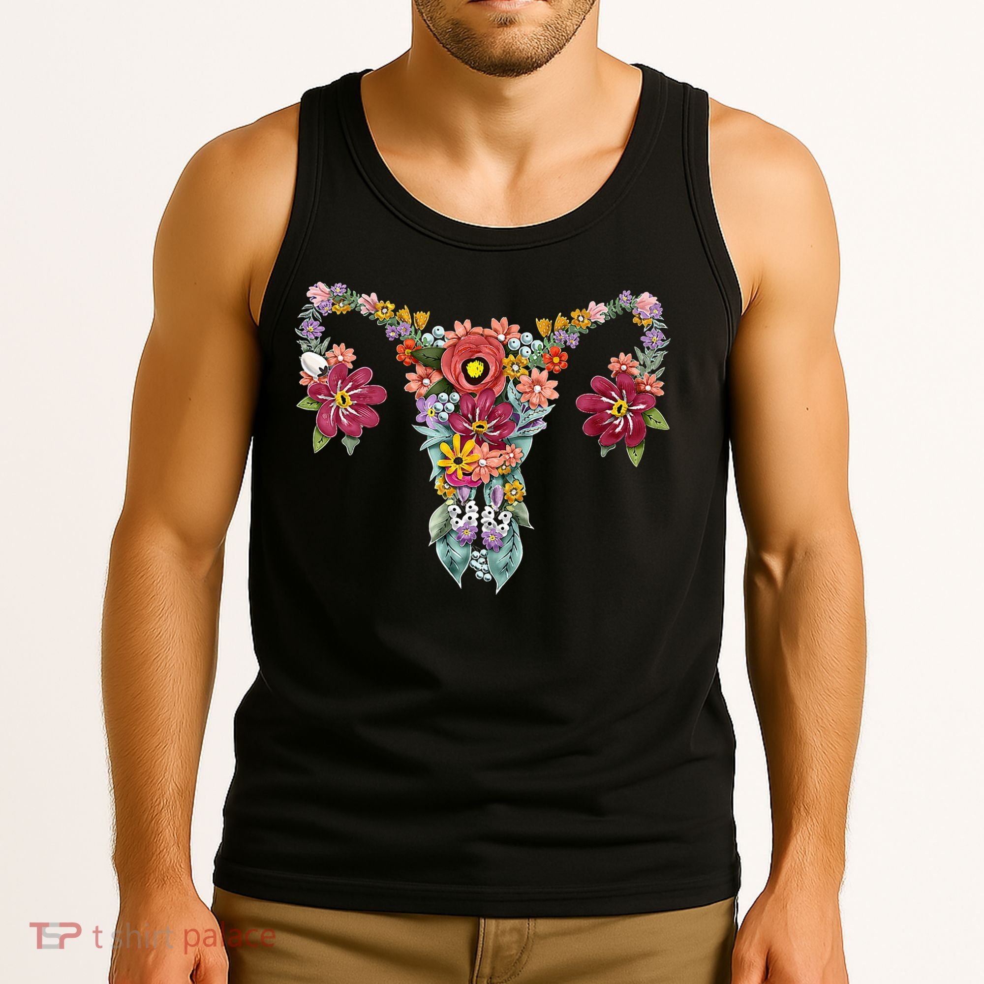 Floral Uterus Rights Feminist Tank Top