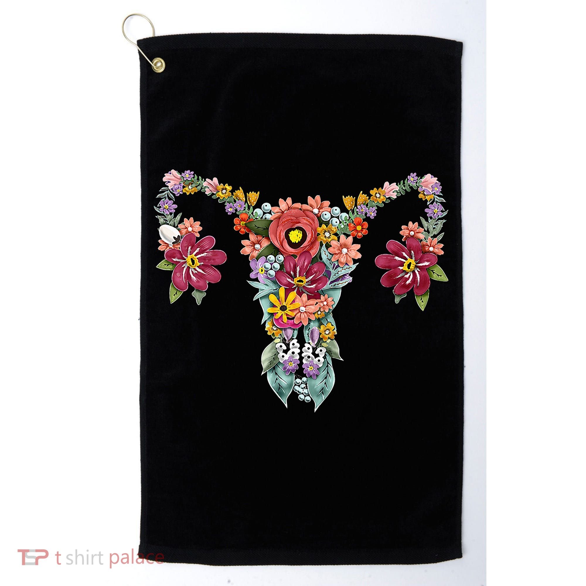Floral Uterus Rights Feminist Golf Towel