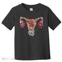 Floral Uterus Rights Feminist Toddler T-Shirt thumb 0