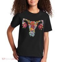 Floral Uterus Rights Feminist Kids T-Shirt thumb 2