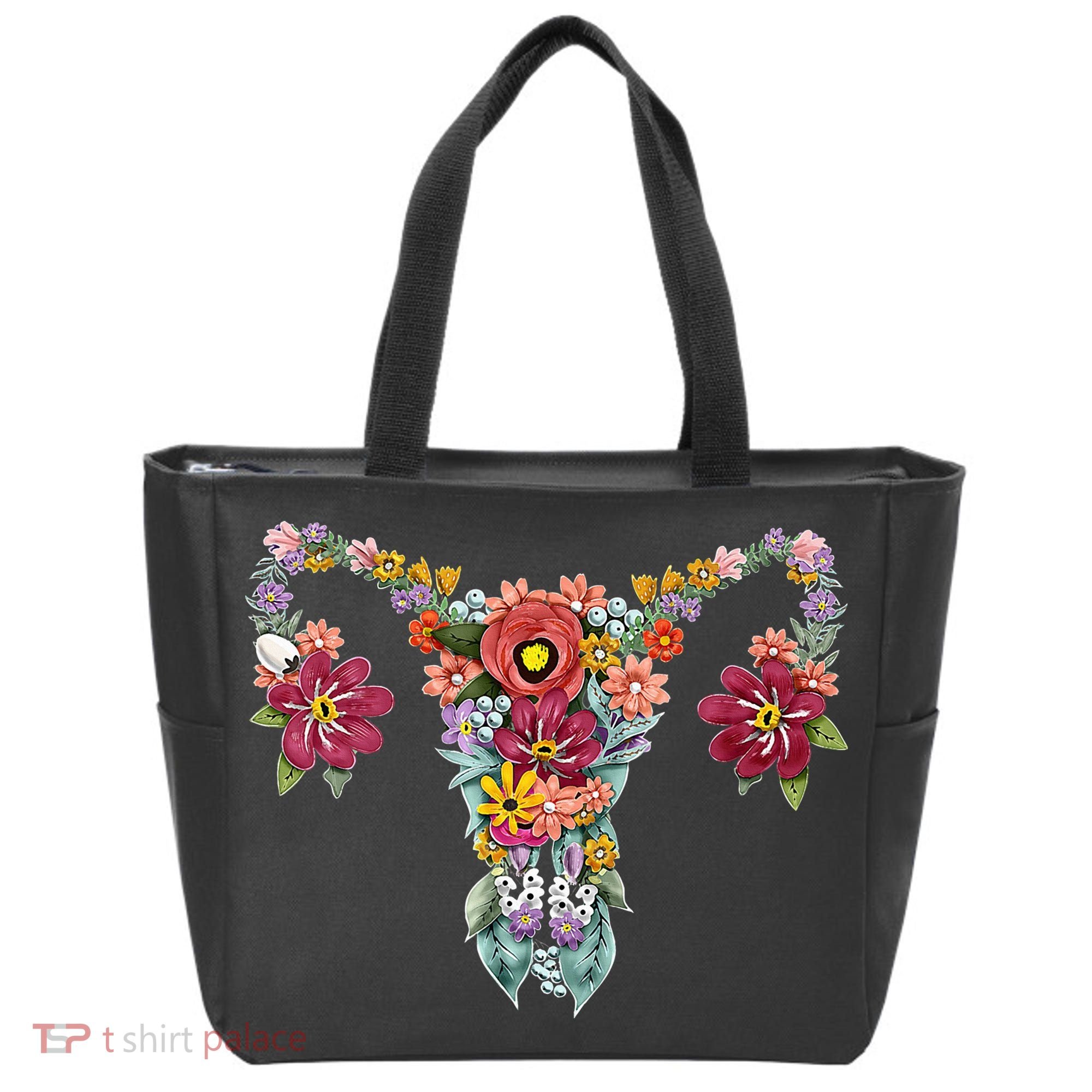 Floral Uterus Rights Feminist Tote Bag