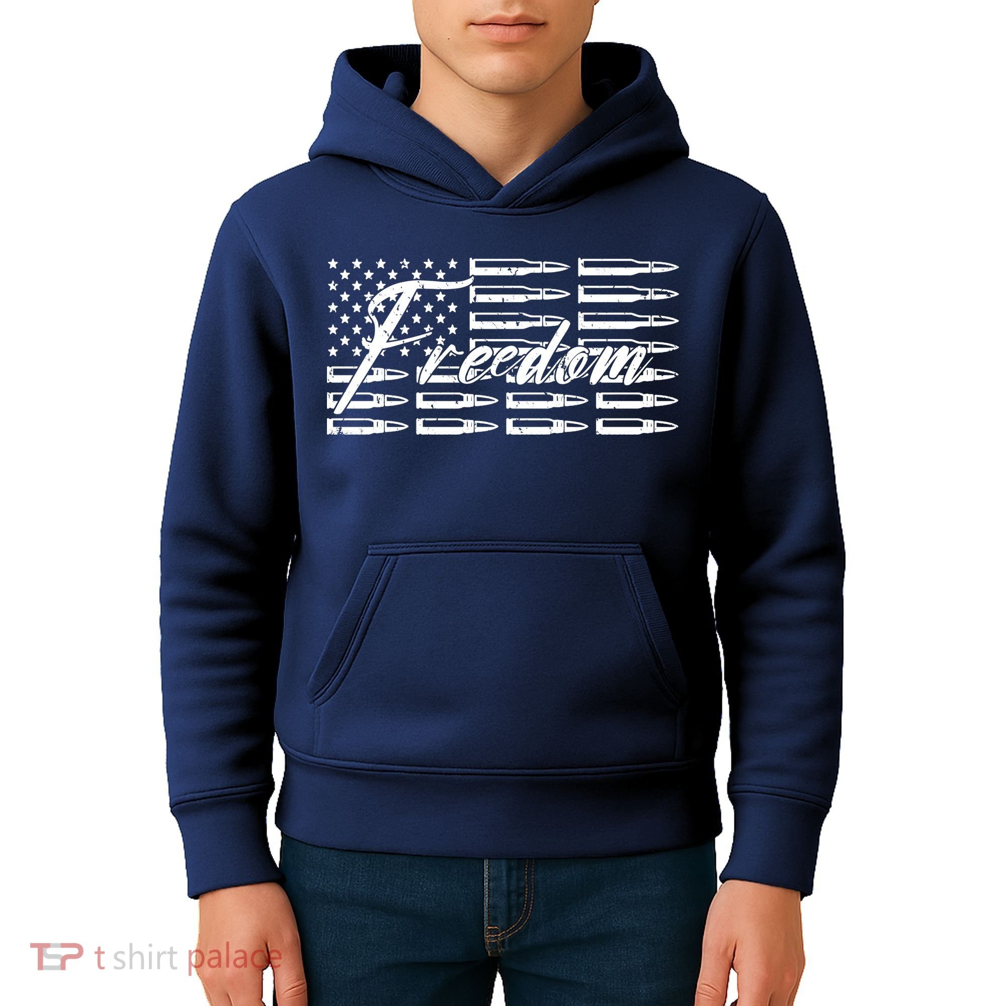 Freedom United States Gun Bullets Kids Hoodie