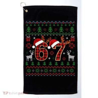 Funny Ugly Sweater 67 Christmas Golf Towel
