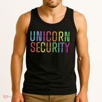 Funny Unicorn Security Halloween Mom Daughter Tank Top thumb 3