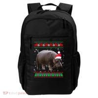 Funny Ugly Sweater Xmas Animals Christmas Hippo Lover Gift Backpack thumb 0