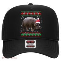 Funny Ugly Sweater Xmas Animals Christmas Hippo Lover Gift Hat thumb 0