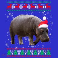 Funny Ugly Sweater Xmas Animals Christmas Hippo Lover Gift Mousepad thumb 1