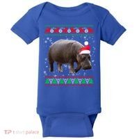 Funny Ugly Sweater Xmas Animals Christmas Hippo Lover Gift Baby Bodysuit thumb 0