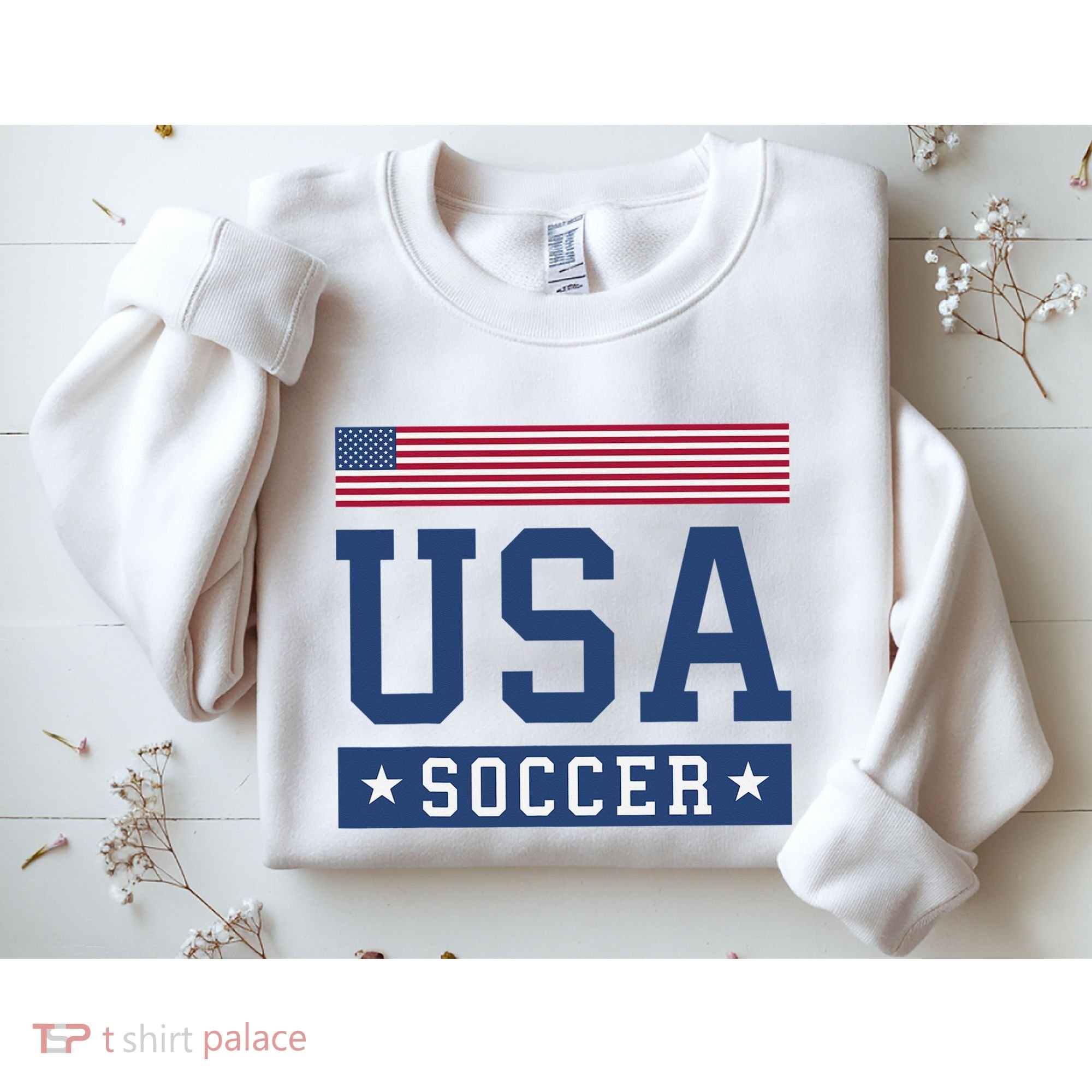 Funny USA Soccer  American Flag Soccer Fan  Sweatshirt
