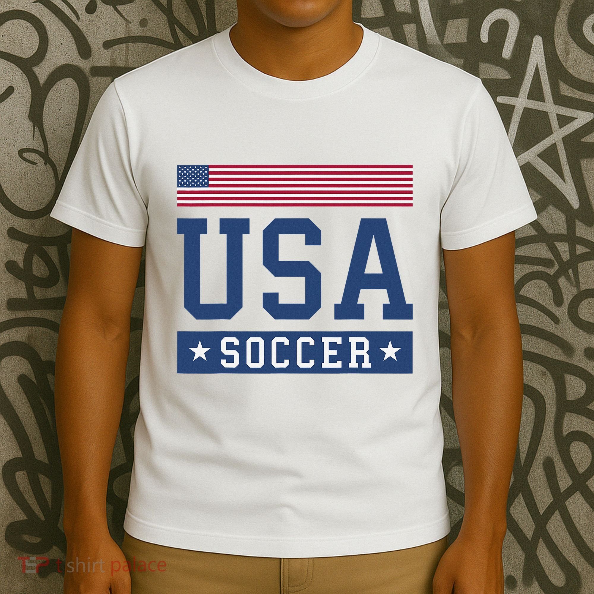 Funny USA Soccer  American Flag Soccer Fan  T-Shirt