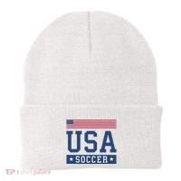 Funny USA Soccer  American Flag Soccer Fan  Beanie thumb 0