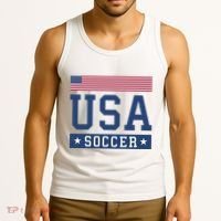 Funny USA Soccer  American Flag Soccer Fan  Tank Top thumb 3