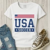 Funny USA Soccer  American Flag Soccer Fan  Women's T-Shirt thumb 3