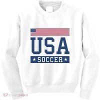Funny USA Soccer  American Flag Soccer Fan  Kids Sweatshirt thumb 0