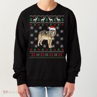 Funny Ugly Sweater Xmas Animals Christmas Wolf Lover Gift Women's Sweatshirt thumb 0
