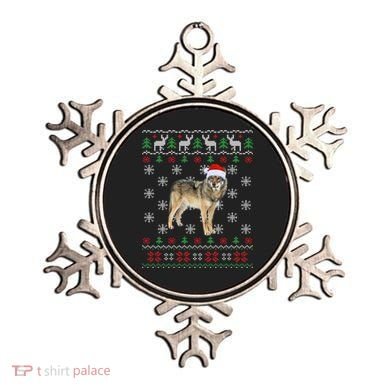 Funny Ugly Sweater Xmas Animals Christmas Wolf Lover Gift Ornament