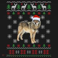 Funny Ugly Sweater Xmas Animals Christmas Wolf Lover Gift Ornament thumb 1