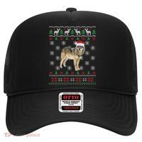 Funny Ugly Sweater Xmas Animals Christmas Wolf Lover Gift Hat thumb 0