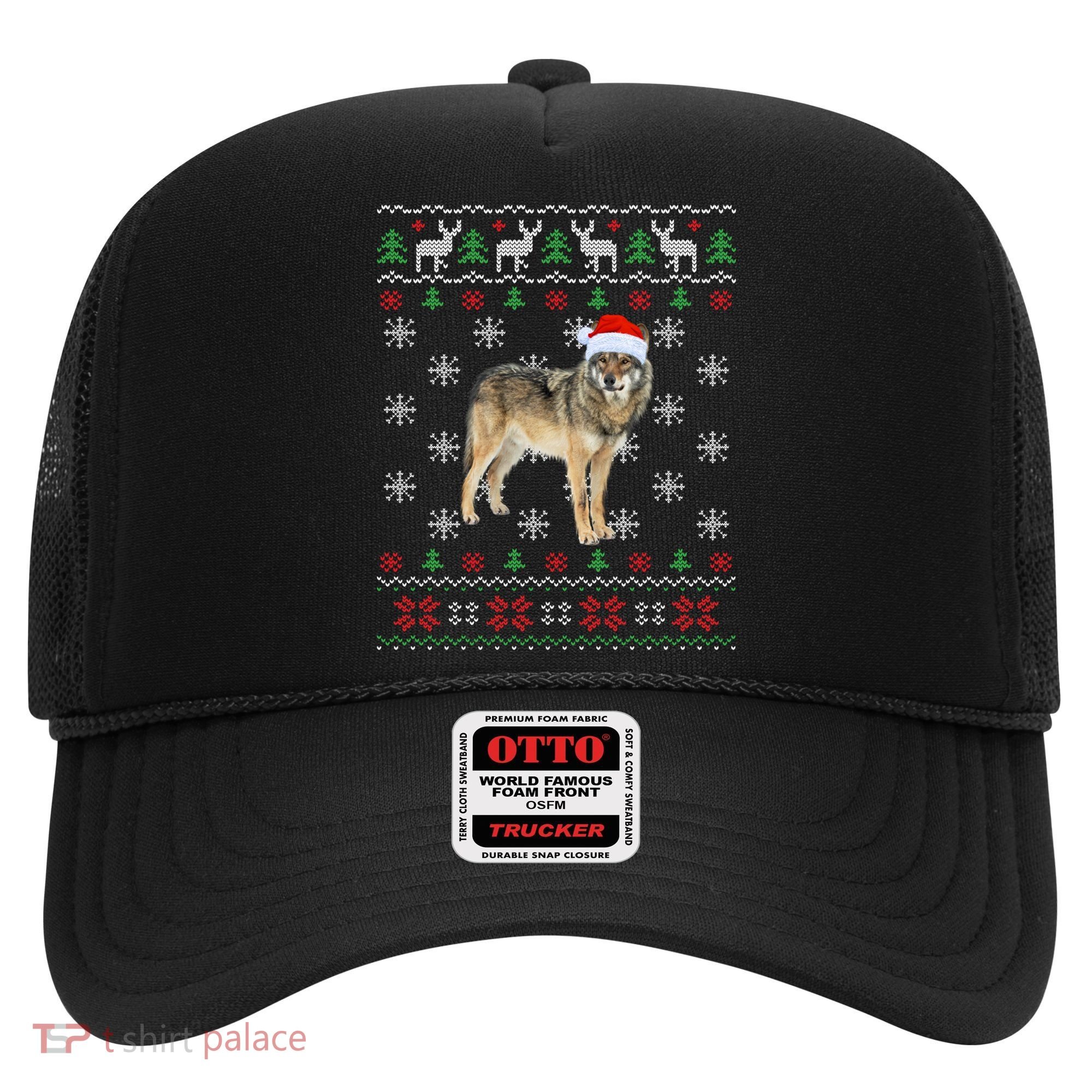 Funny Ugly Sweater Xmas Animals Christmas Wolf Lover Gift Hat