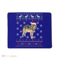 Funny Ugly Sweater Xmas Animals Christmas Wolf Lover Gift Mousepad thumb 0
