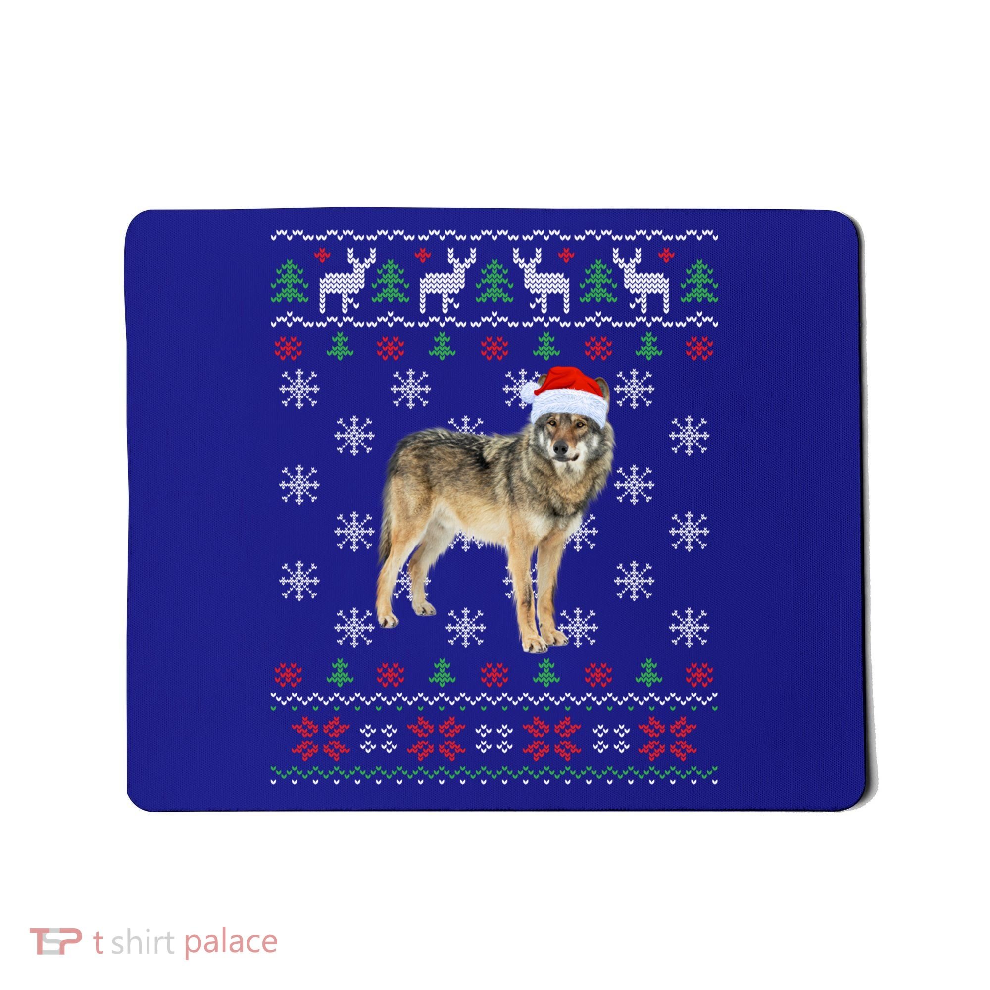 Funny Ugly Sweater Xmas Animals Christmas Wolf Lover Gift Mousepad