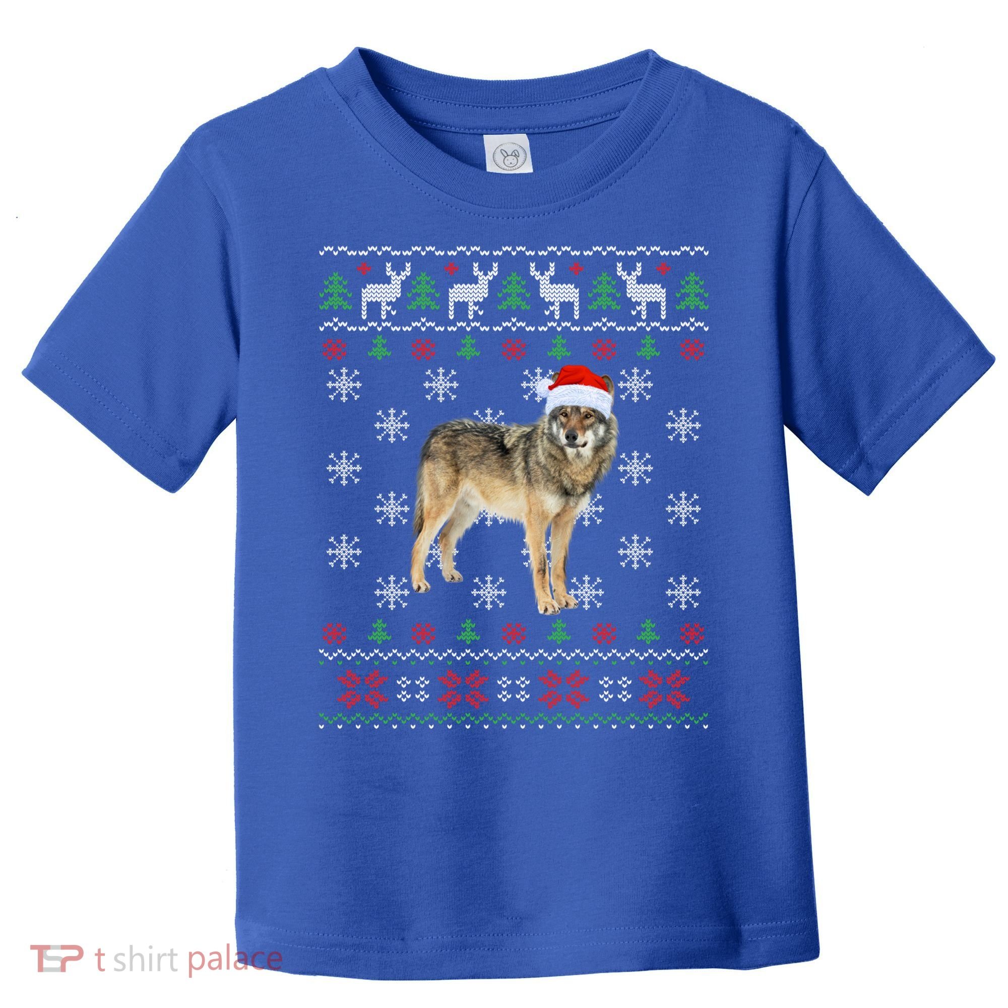Funny Ugly Sweater Xmas Animals Christmas Wolf Lover Gift Toddler T-Shirt