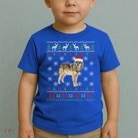 Funny Ugly Sweater Xmas Animals Christmas Wolf Lover Gift Toddler T-Shirt thumb 2