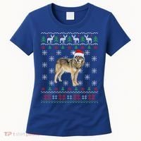 Funny Ugly Sweater Xmas Animals Christmas Wolf Lover Gift Women's T-Shirt thumb 0