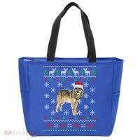 Funny Ugly Sweater Xmas Animals Christmas Wolf Lover Gift Tote Bag thumb 0
